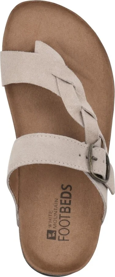 White Mountain Women's Crawford Footbed Sandals - White, Leather - Image 9