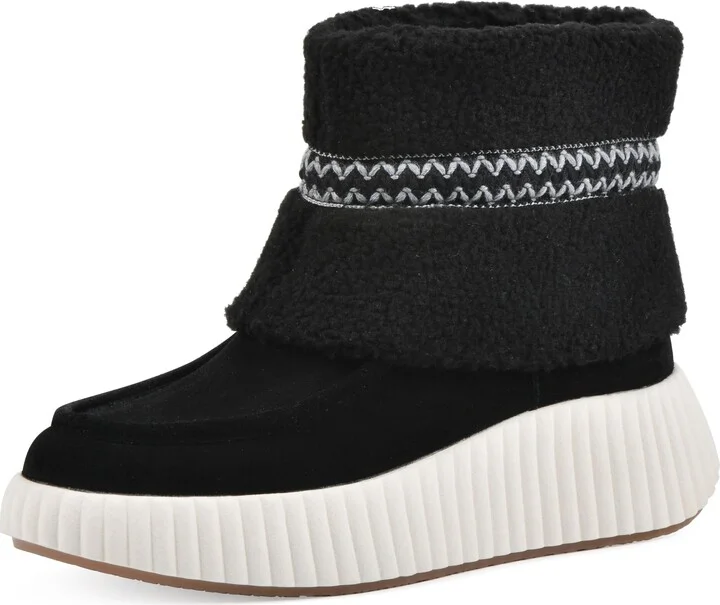WHITE MOUNTAIN Women's Digital Platform Faux Fur Bootie