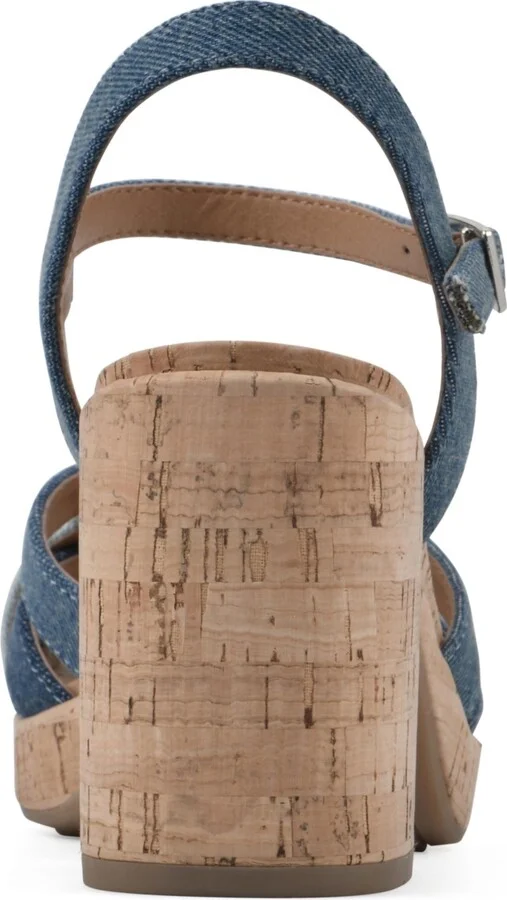 White Mountain Women's Dubonnet Cork Block Heel Sandals - Image 3