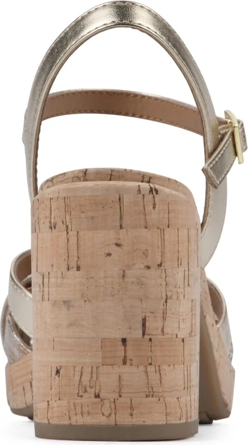 White Mountain Women's Dubonnet Cork Block Heel Sandals - Image 8