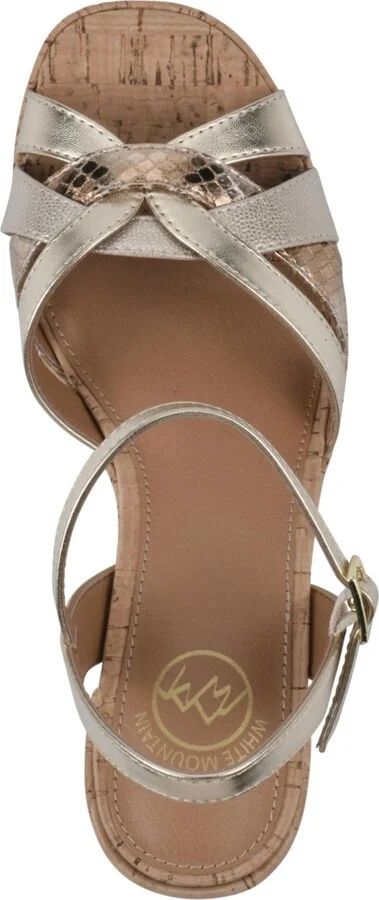 White Mountain Women's Dubonnet Cork Block Heel Sandals - Image 9