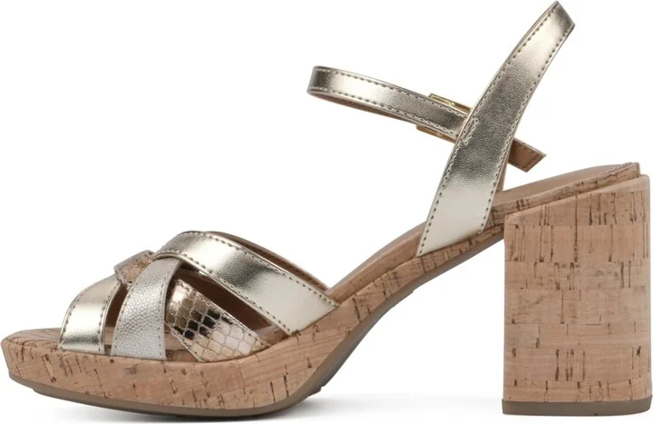 White Mountain Women's Dubonnet Cork Block Heel Sandals - Image 11