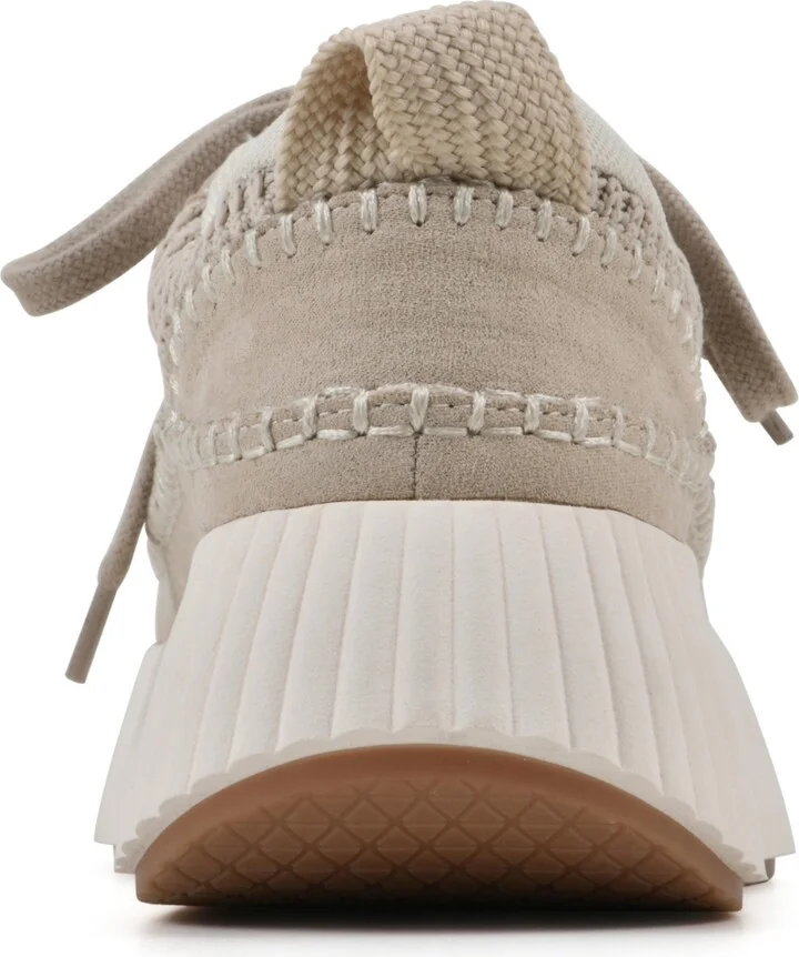 White Mountain Women's Dynastic Lace Up Platform Sneakers - Taupe, Fabric - Image 3
