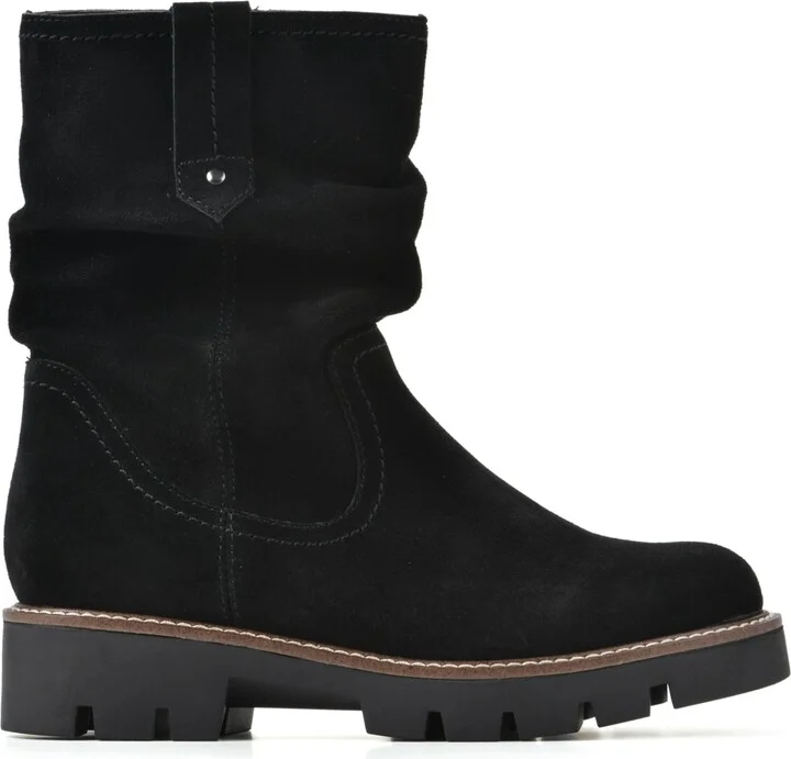 White Mountain Women's Glean Lug Sole Mid Shaft Boots - Black/sued - Image 2