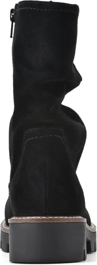 White Mountain Women's Glean Lug Sole Mid Shaft Boots - Black/sued - Image 3