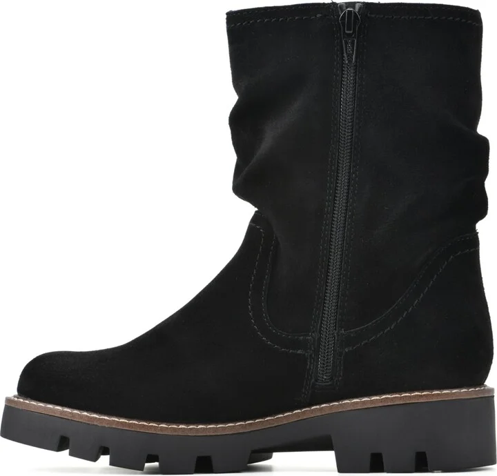 White Mountain Women's Glean Lug Sole Mid Shaft Boots - Black/sued - Image 6
