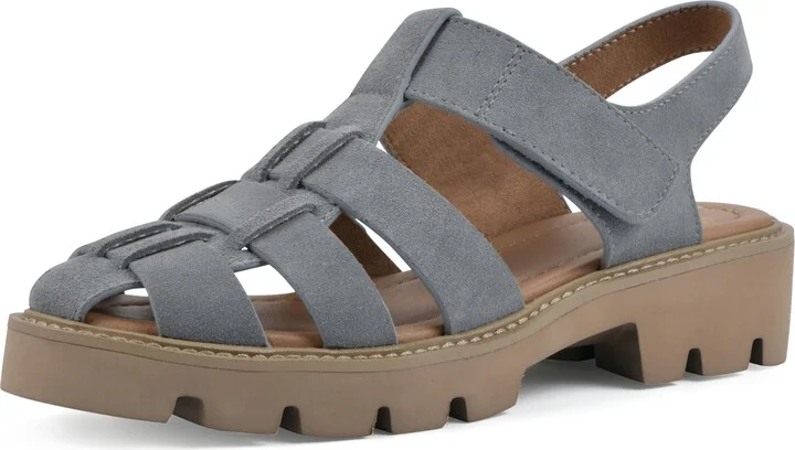 WHITE MOUNTAIN Women's Glove Open Woven Fisherman Sandal