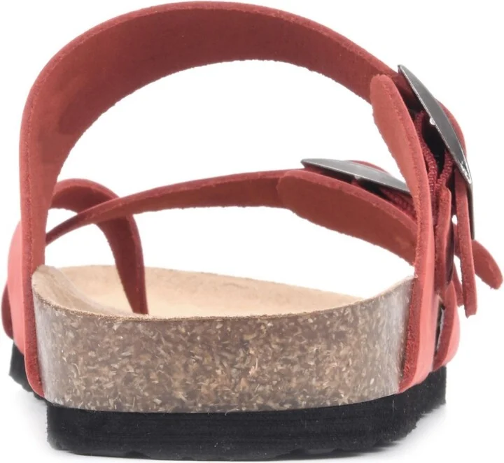 White Mountain Women's Gracie Footbed Sandals - Red, Leather - Image 3