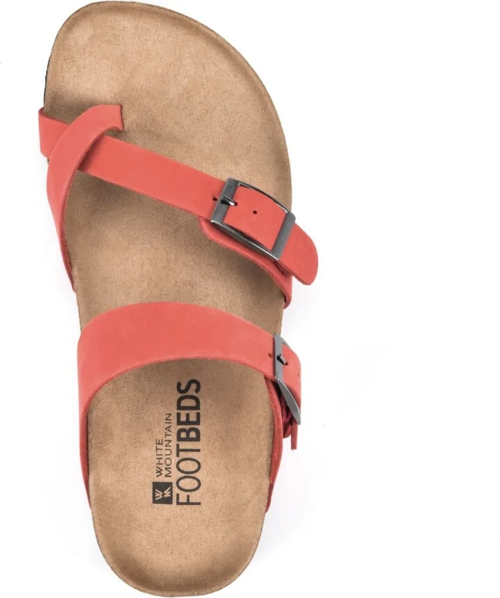 White Mountain Women's Gracie Footbed Sandals - Red, Leather - Image 4