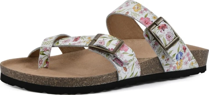 White/Multi Floral/Leather