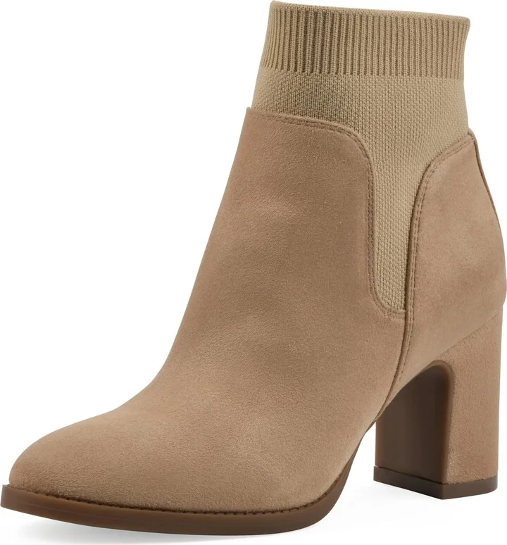 WHITE MOUNTAIN Women's Grapery Block Heel Sock Bootie