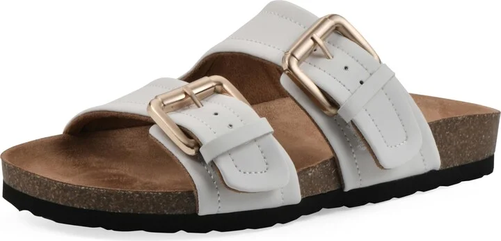 WHITE MOUNTAIN Women's Griffon Double-Buckle Signature Comfort-Molded Footbed Sandal