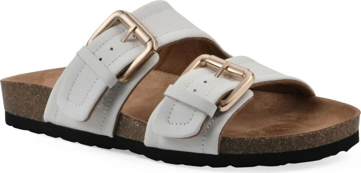 White Mountain Women's Griffon Round Toe Flat Sandals