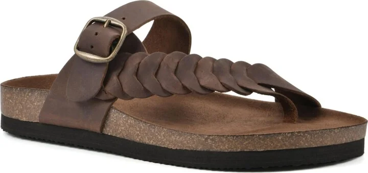 White Mountain Women's Happier Footbeds Sandals - Brown, Leather