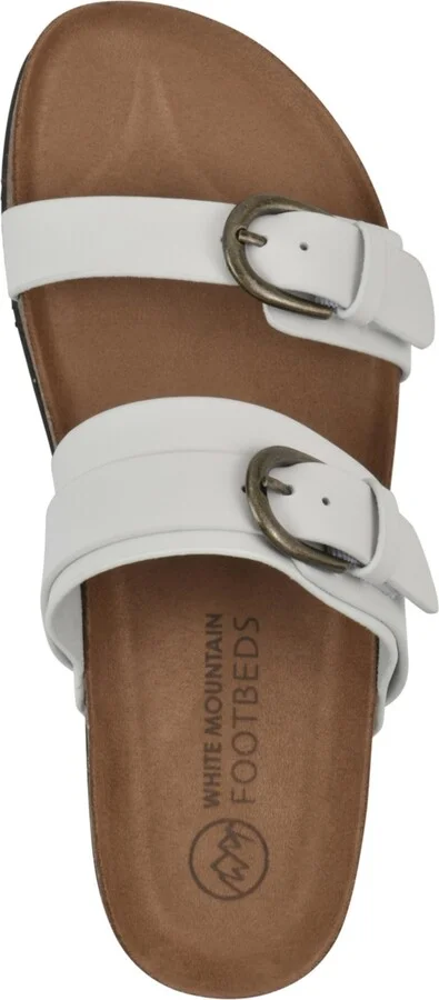 White Mountain Women's Hardball Round Toe Flat Sandals - Image 9