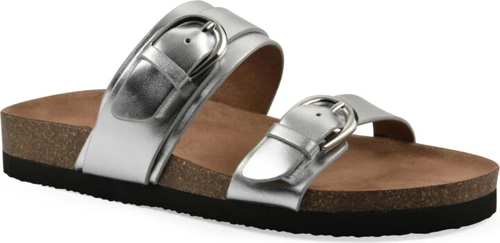 White Mountain Women's Hardball Round Toe Flat Sandals