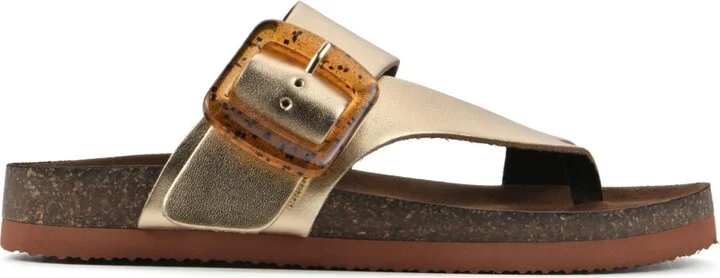 White Mountain Women's Harley Footbed Sandals - Antique-like, Gold, Leather - Image 2