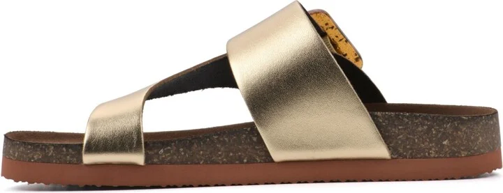 White Mountain Women's Harley Footbed Sandals - Antique-like, Gold, Leather - Image 6