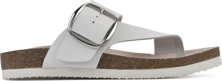 White Mountain Women's Harley Footbed Sandals - Antique-like, Gold, Leather - Image 7
