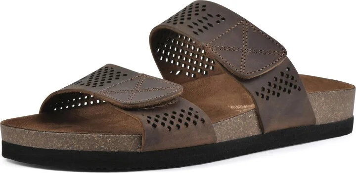 WHITE MOUNTAIN Women's Hawkbill Signature Comfort Molded Footbed Double Strap Slide Sandal
