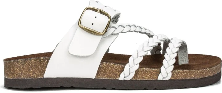 White Mountain Women's Hayleigh Footbed Sandals - White, Leather - Image 2