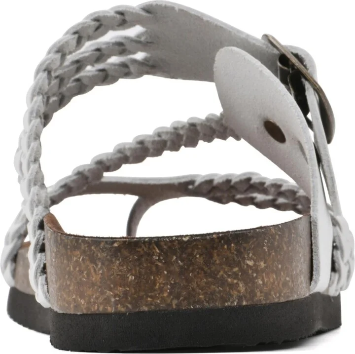 White Mountain Women's Hayleigh Footbed Sandals - White, Leather - Image 3