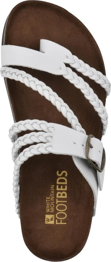 White Mountain Women's Hayleigh Footbed Sandals - White, Leather - Image 4