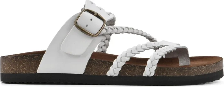 White Mountain Women's Hayleigh Footbed Sandals - White, Leather - Image 6