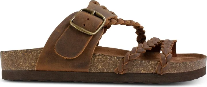 White Mountain Women's Hayleigh Footbed Sandals - White, Leather - Image 7
