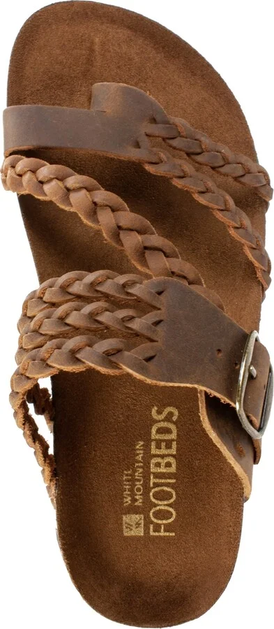 White Mountain Women's Hayleigh Footbed Sandals - White, Leather - Image 9