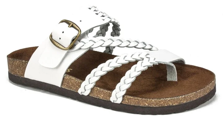 White Mountain Women's Hayleigh Footbed Sandals - White, Leather