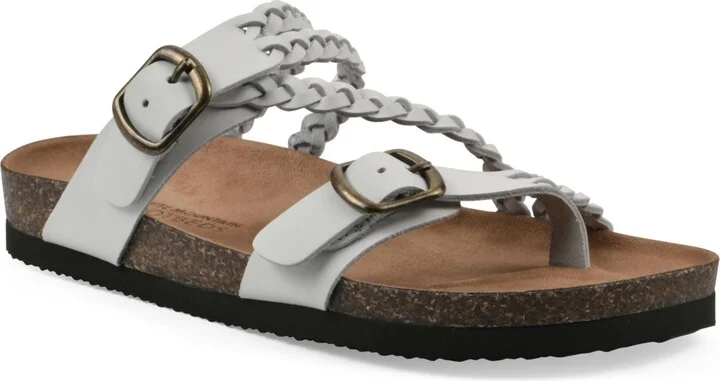 White Mountain Women's Haziest Round Toe Flat Sandals
