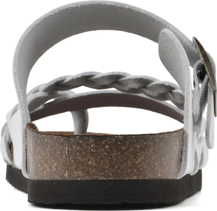White Mountain Women's Hazy Footbed Sandals - White, Leather - Image 3