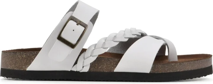 White Mountain Women's Hazy Footbed Sandals - White, Leather - Image 6