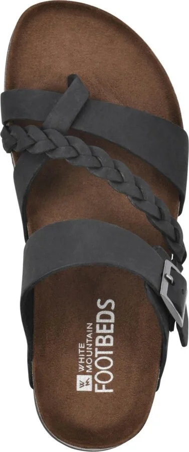 White Mountain Women's Hazy Footbed Sandals - White, Leather - Image 9
