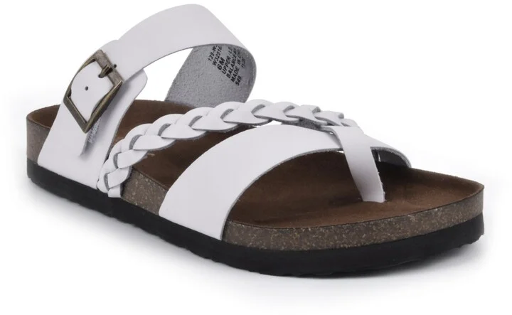 White Mountain Women's Hazy Footbed Sandals - White, Leather