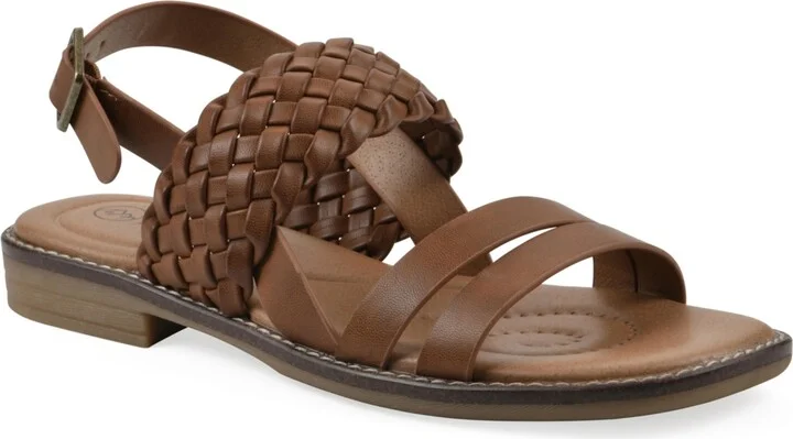 White Mountain Women's Macaroni Round Toe Flat Sandals