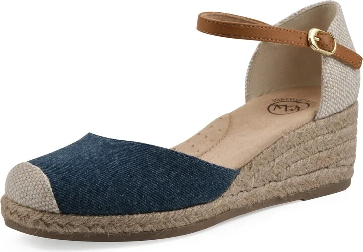 WHITE MOUNTAIN Women's Maintain Mini-Heel Espadrille Sandal