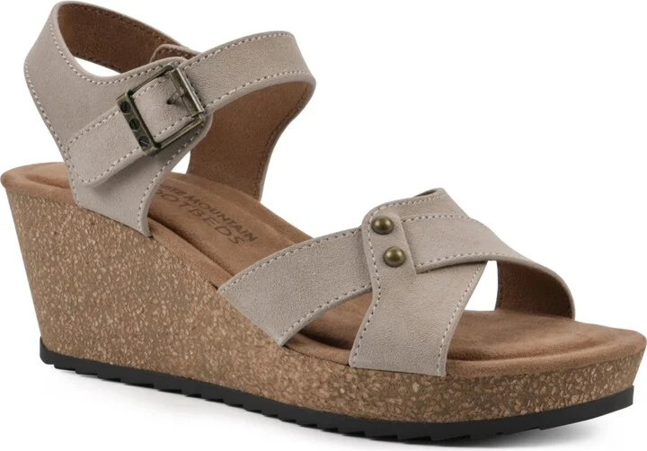 White Mountain Women's Prezo Footbed Wedge Sandals