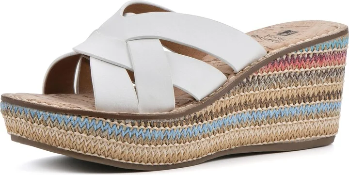 White/Smooth W/Multi Raffia