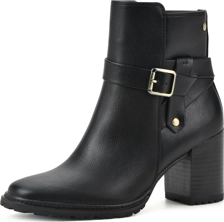 WHITE MOUNTAIN Women's Shoes Livid Stack-Heeled Ankle Bootie