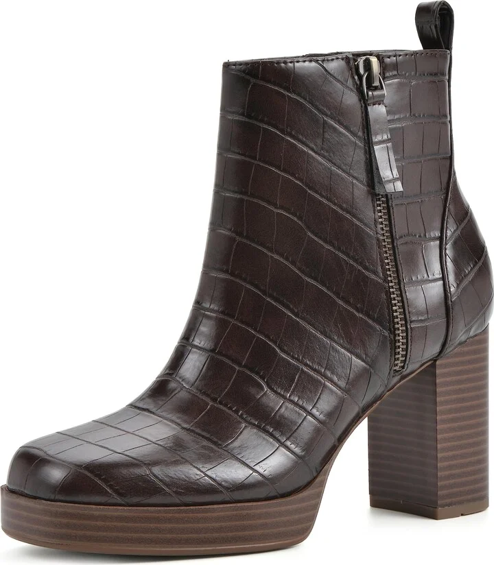 WHITE MOUNTAIN Women's Shoes Manito Stacked Heel Platform Bootie
