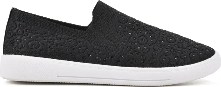 White Mountain Women's Unit Slip On Sneakers - Gold, Fabric - Image 7