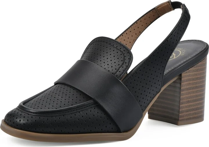 WHITE MOUNTAIN Women's Vocality Loafer Style Block Heel