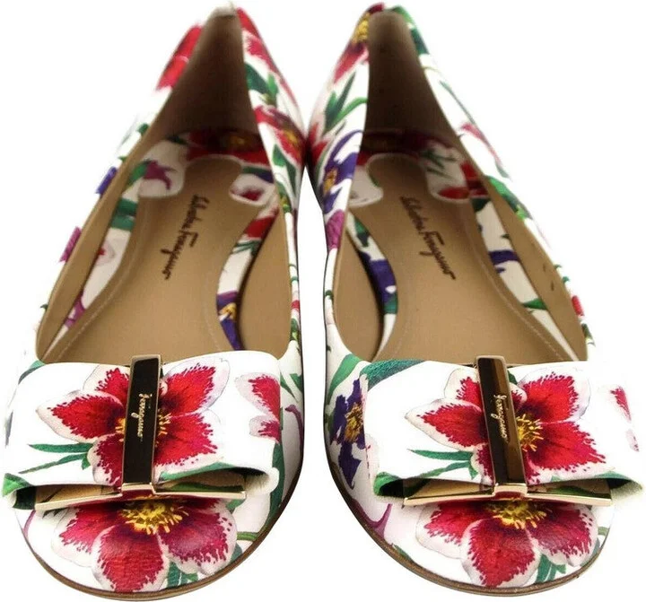 White/Multi-color Leather Flats - Image 3