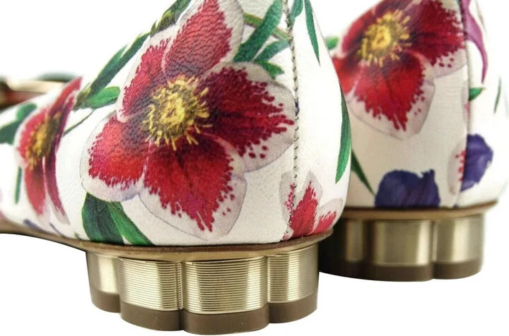 White/Multi-color Leather Flats - Image 6