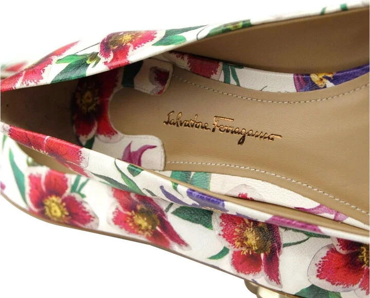 White/Multi-color Leather Flats - Image 7