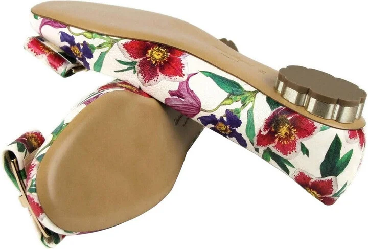White/Multi-color Leather Flats - Image 8