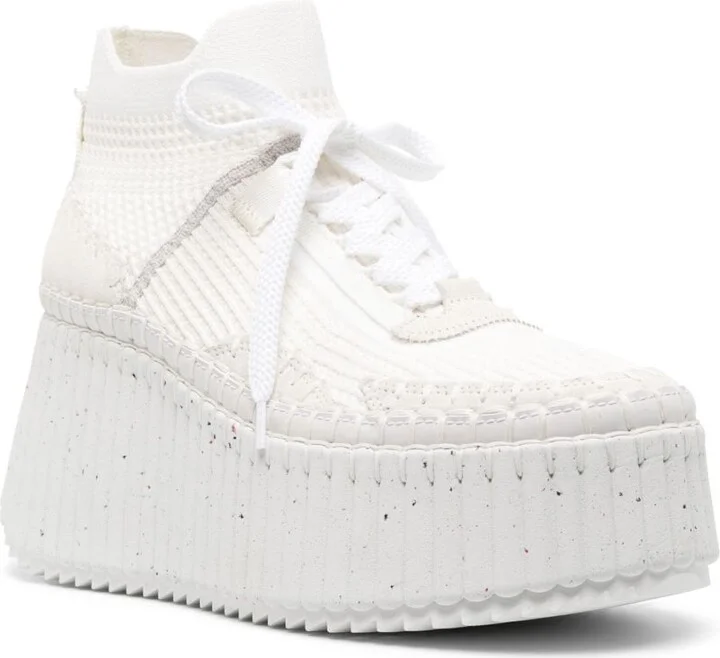 White Nama 80 Wedge Sneakers - Image 2