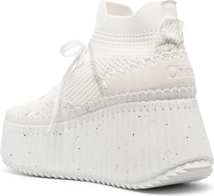 White Nama 80 Wedge Sneakers - Image 3
